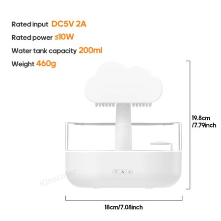 

NZISNG Zen Raindrops USB Desktop Ultrasonic Air Humidifier Essential Oil Diffuser for a Refreshing Aromatherapy Experience. Enjoy the Soothing Mist of Rain Clouds with the Zen Raindrops A