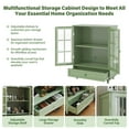 thumbnail image 3 of Aukfa Buffet Pantry Cabinet,2 Doors Wood Sideboard Storage Cabinet for Dining Room Hallway Entryway,Green, 3 of 9