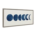 thumbnail image 2 of Kate and Laurel Sylvie Linear Moon Phases Framed Linen Textured Canvas Wall Art by Teju Reval of SnazzyHues, 18x40 Gray, Beautiful Astronomy Wall Décor, 2 of 6