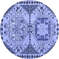 thumbnail image 1 of Ahgly Company Indoor Round Abstract Blue Modern Area Rugs, 4' Round, 1 of 4