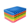 thumbnail image 2 of 5 Pcs Silicone Draining Soap Dish, Bar Soap Holder for Tub, Waterfall Soap Tray, Soap Saver, Soap Dishes for Bathroom Shower Blue, Green, Pink, Orange, Yellow, 2 of 4