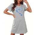 thumbnail image 4 of HomeGardon Women's Sleepwear Nightgowns for Women,Women's Oversized Short Nightgown Fashion Chest Print Short Sleeve Nightdress,S-XXL, 4 of 7