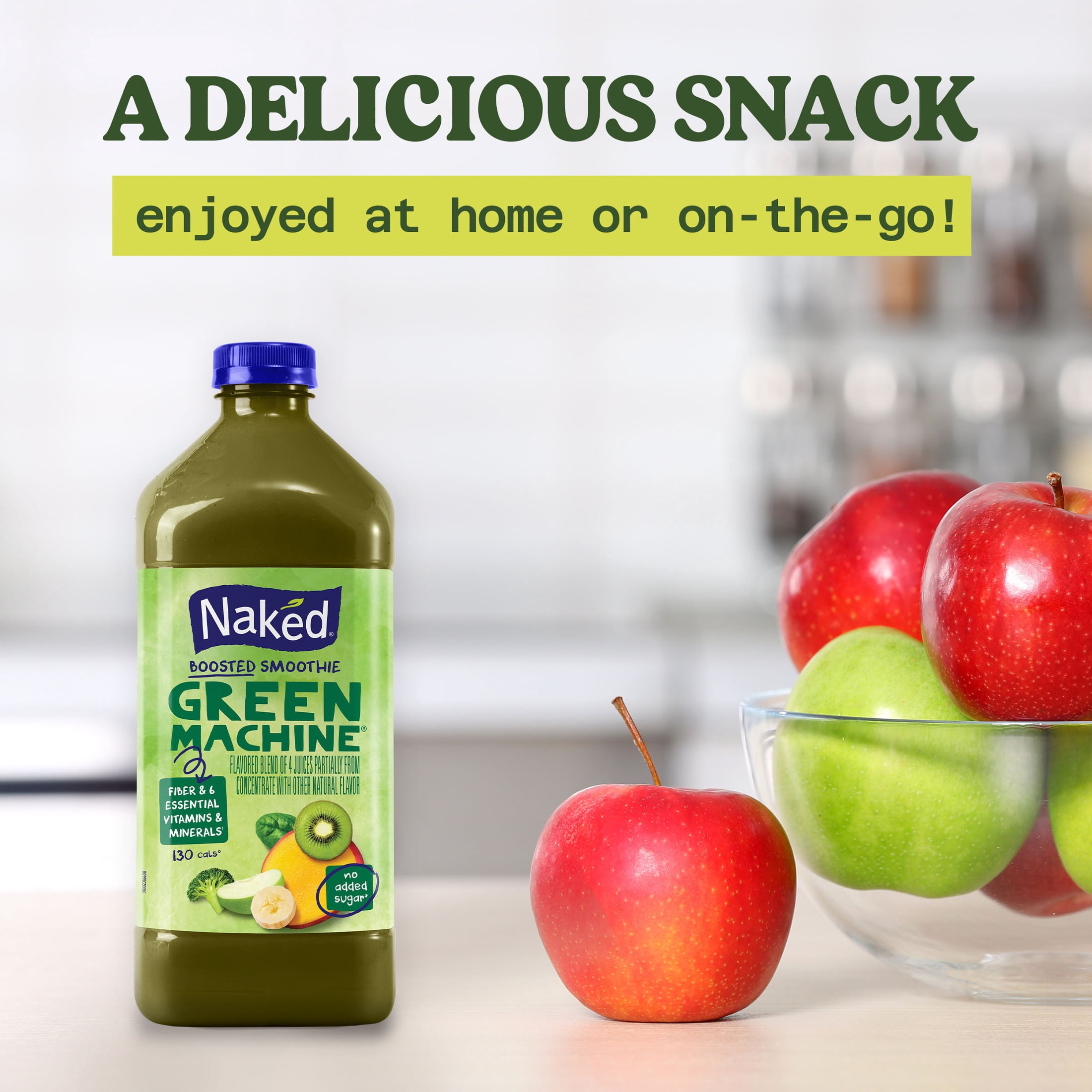 (3 pack) Naked Juice Green Machine Flavored 100% Juice Smoothie Blend, 64 fl oz
