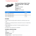 thumbnail image 2 of Front Forward Undercar Shield - Black - Compatible with 2005 - 2008 Dodge Magnum 2006 2007, 2 of 2