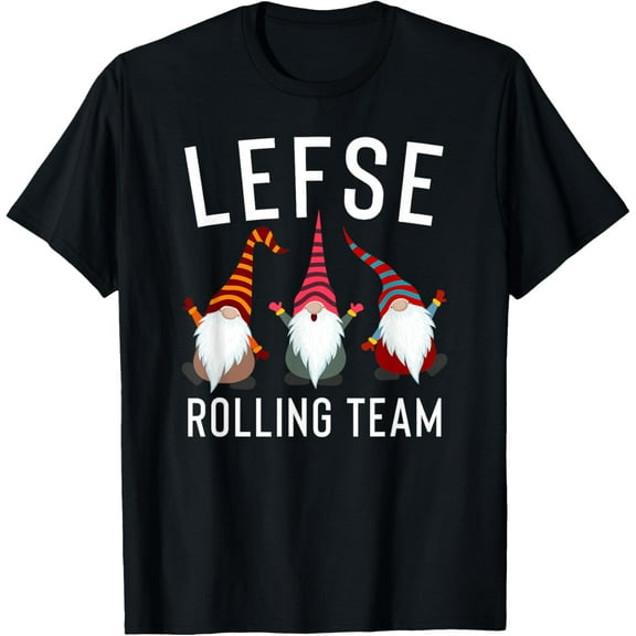 Lefse Making Rolling Team Gnome Xmas Gift T-Shirtmen and women can wear, black, white, gifts.S,M,L,XL,2XL,3XL,1429XL