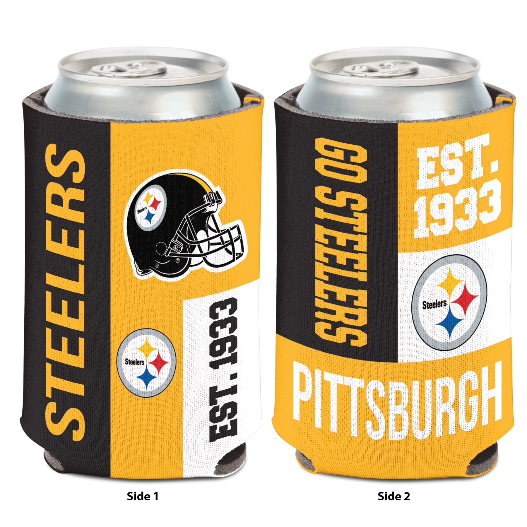 NFL Pittsburgh Steelers Color Block 12oz Can Cooler, Collapsible