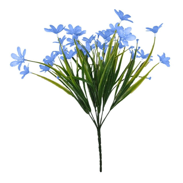 10 manojos de flores artificiales para exterior | Plantas de orquídeas de seda artificial para decoración de jardín y porche | Arbustos verdes de 35 cm | Resistentes a los rayos UV y a la