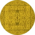thumbnail image 1 of Ahgly Company Indoor Round Oriental Yellow Industrial Area Rugs, 7' Round, 1 of 4