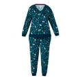 thumbnail image 5 of Aria Women’s Velour V-Neck Long Sleeve Top and Jogger Pajama Set, Sizes XS-4X, 5 of 6