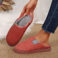 thumbnail image 7 of HNMKIU Winter Slippers for Women Ladies Home Comfortable Thick Sole Warm Soft Sole Fuzzy Indoor Outdoor Shoes Cozy Slippers for Women Watermelon Red,9.5, 7 of 7