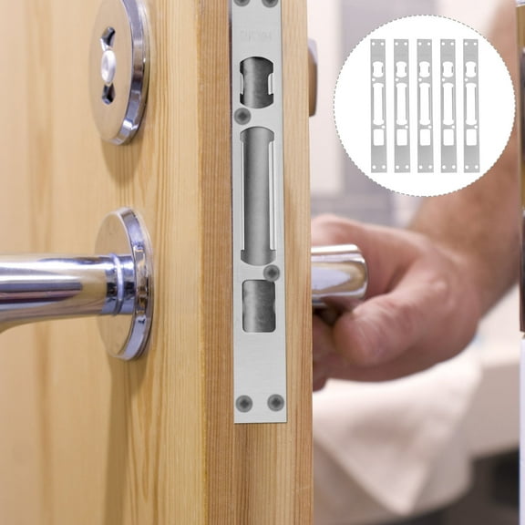 LEORX 5Pack Long Door Strike Plate Iron Weak Points for Security-Conscious Individuals