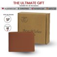 thumbnail image 2 of Men's Light Brown Leather Bifold Wallet RFID Blocking Front Pocket Security Passcase Cowhide Durable Extra Capacity Billfold 6 Credit Cards with Flip-out ID Classic Handmade Gift For Him VINAM-B-06, 2 of 7