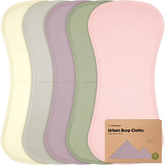 Paquete de 5 paños para eructos KeaBabies Embrace, algodón orgánico, 53 x 27 cm