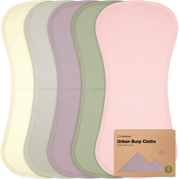 Paquete de 5 paños para eructos KeaBabies Embrace, algodón orgánico, 53 x 27 cm