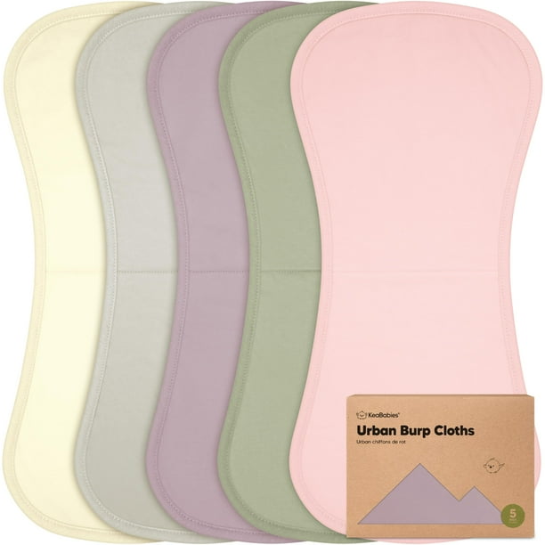 Paquete de 5 paños para eructos KeaBabies Embrace, algodón orgánico, 53 x 27 cm