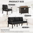 thumbnail image 4 of ALAULM 8-Seat Aluminum Outdoor Patio Furniture Set with Propane Fire Pit Table & 5.1" Thick Cushions, Brown/Black, 4 of 6