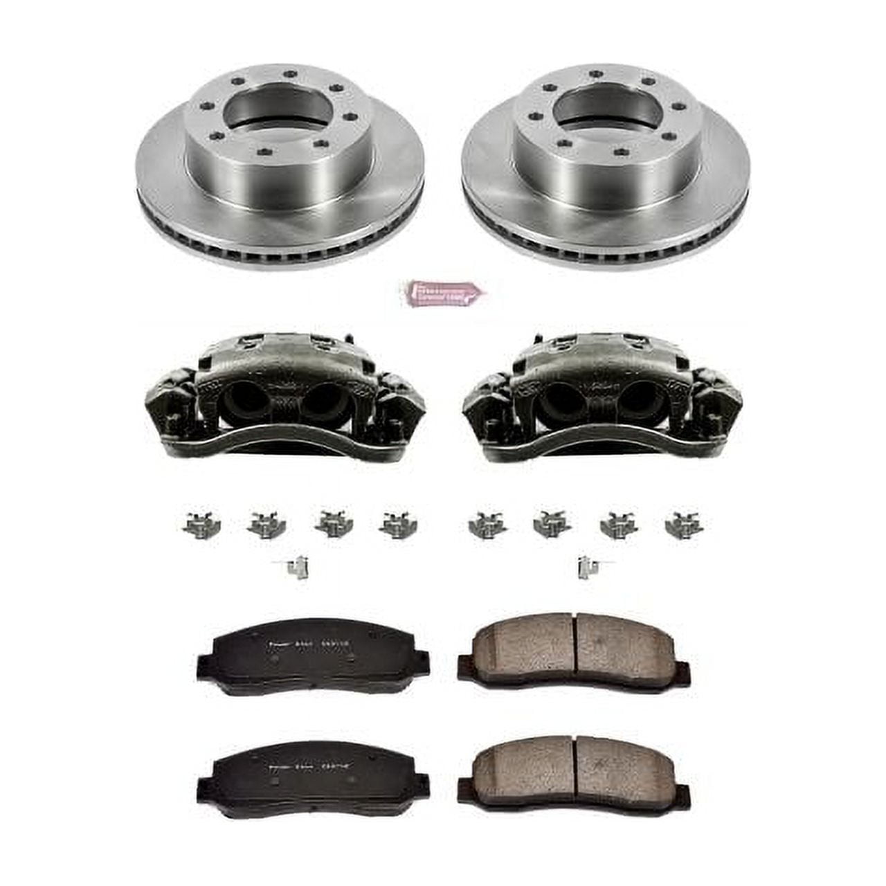 PowerStop Front Stock Replacement Brake Pad and Rotor Kit with Calipers Fits: FORD Select Models KCOE1781
