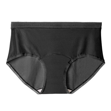 Seasonal Savings  Breathable Soft Stretch Panties  Belly Briefs  Comfortable Seamless  for Women  Daily Wear  Supportive  Cotton Blend  Women Plus Size Shirts | Black M  Sopatenor