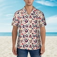 thumbnail image 2 of Logiee Skull Guitar record lips Print Mens Hawaiian Shirts,Loose-Fit Short Sleeve Button Down Tropical Aloha Beach Shirt,Summer Vacation Wedding Tops,Medium, 2 of 7