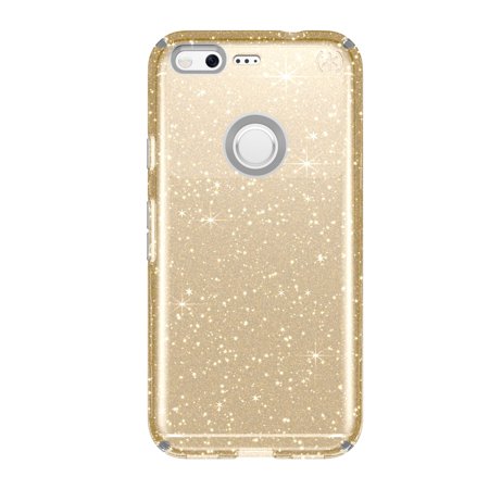 Speck Presidio Clear Case Google Pixel Clear with Gold Glitter