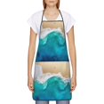 thumbnail image 2 of Naloa 1Pack Adjustable Bib Apron Waterdrop Resistant Cooking Kitchen Aprons for Women Men Chef, Beach Print, 2 of 5