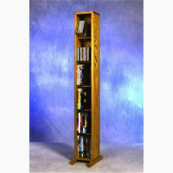 Wood Shed  Solid Oak 6 Row Dowel CD-DVD Cabinet Tower