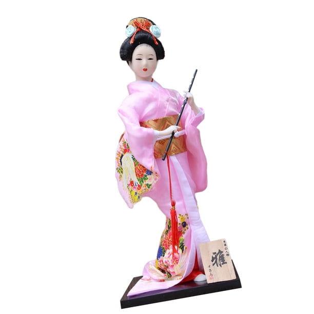 Muñeca kimono de geisha japonesa, adorno de mesa, figura de geisha coleccionable para Estilo C
