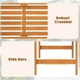 thumbnail image 4 of Natural Acacia Wood 2 Person Outdoor Bench 47×20×31 Inch Patio Loveseat with Geometric Backrest 800 LBS Capacity, 4 of 10