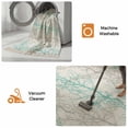 thumbnail image 5 of Teal Grey Branch Bathroom Rug 2'x3', Spring Summer Pastoral Botanical Low Profile Front Entryway Rug with Tassels, Woven Cotton Washable Kitchen Mat Carpet for Foyer Bedroom Back Door Decor, 5 of 9