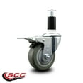 thumbnail image 2 of 3.5 Inch Gray Poly Swivel 1-3/8 Inch Expanding Stem Caster Total Lock Brake SCC, 2 of 2