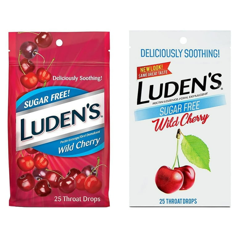 Luden's Sugar Free Throat Drops, Wild Cherry, 25 ea for sore