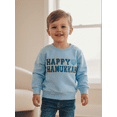 thumbnail image 4 of Spewahor Toddler Boy Girl Hanukkah Sweatshirt Letter Embroidery Long Sleeve Round Neck Pullover Loose Tops, 4 of 9