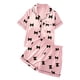 thumbnail image 2 of Conjuntos de solapa de manga corta para niños, ropa de dormir de seda sintética para el hogar de verano para niños, conjunto de ropa de dormir para niñas, ropa de dormir de manga corta con lazo de col, 2 of 6
