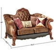 thumbnail image 5 of ACME Dresden Loveseat w/5 Pillows, Golden Brown Velvet & Cherry Oak, 5 of 5