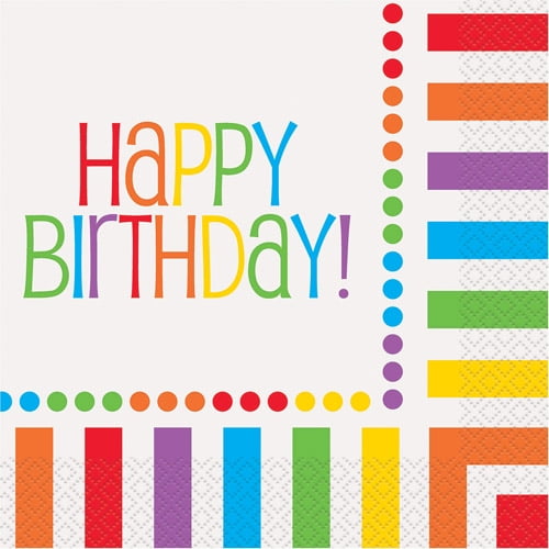 Rainbow 'Happy Birthday' Paper Luncheon Napkins, 6.5in, 16ct