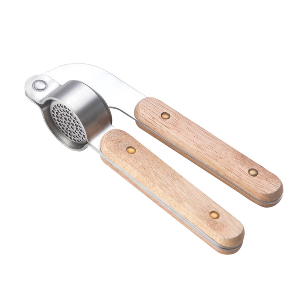 HONITANO Wooden Garlic Press Crusher Mincer Squeezer - Easy to Use Garlic Crusher for Kitchen Cooking