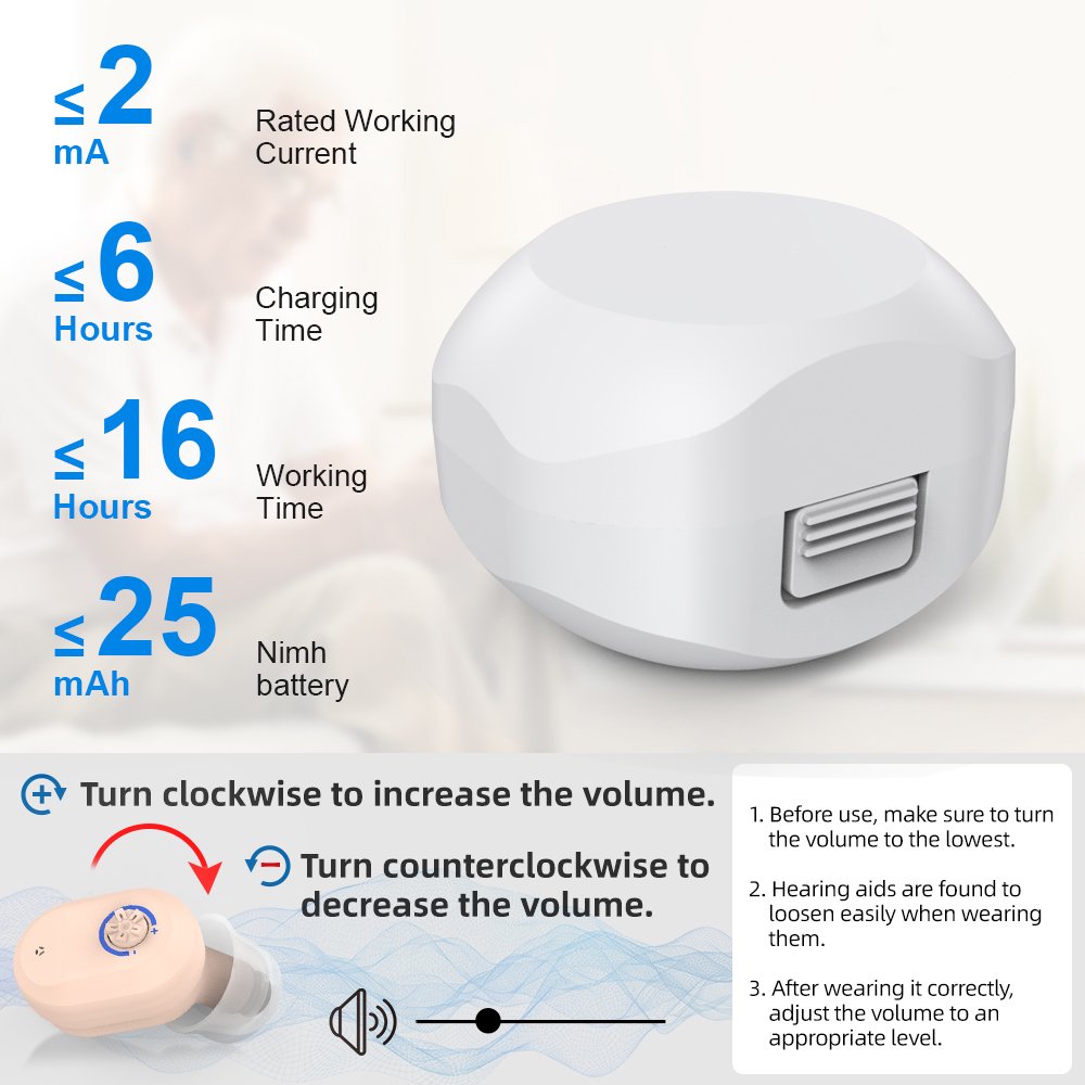 Hearing Digital Sound Ampilifier for Seniors Rechargeable TWS Hearing Amplify for Ears with Charging Case (Flesh)