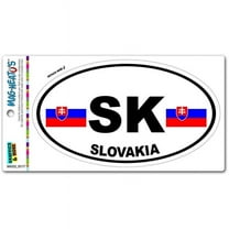 Slovakia Country Flag SK Euro Oval Flag Automotive Car Refrigerator Locker Vinyl Magnet