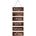 thumbnail image 1 of 1 juego de letreros de madera para colgar con la palabra "Bienvenido a nuestro hogar", placa decorativa rústica para pared, letrero de bienvenida con listones, arte de pared para entrada, casa de, 1 of 6