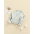 thumbnail image 3 of Wassery Toddler Baby Fall Winter Sweaters for Boys Girls Kids Long Sleeve Solid Thick Rib Knitted Pullover 6M 12M 18M 24M 3T 4T 5T 6T Loose Fit Warm Knitwear Tops, 3 of 8