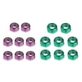 thumbnail image 1 of Tuercas del eje del monopatín Macarena hardware de monopatín 16 piezas verde y morado, 1 of 8