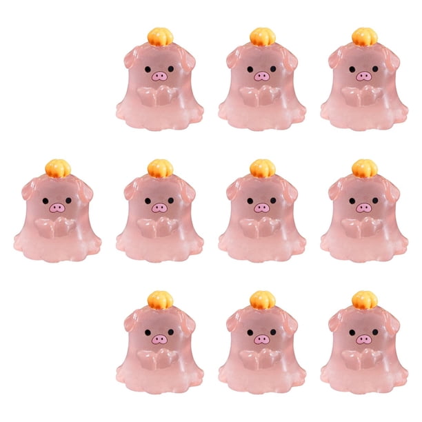 10 mini estatuas de resina luminosas, suministros para vacaciones, esculturas de animales en miniatura para 25 x 27 cm