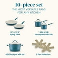 thumbnail image 5 of Rachael Ray Cucina Ceramic Nonstick Cookware 10 Piece Pots and Pans Set, Marine Blue, 5 of 5