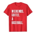 thumbnail image 4 of T-Shirt à Manches Courtes pour Femmes Seductiva Liquidation Fins de Semaine pour Femmes Café Baseball T-Shirt Imprimé Coton Col Rond Décontracté Manches Courtes, 4 of 4