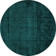 thumbnail image 1 of Ahgly Company Indoor Round Abstract Turquoise Blue Modern Area Rugs, 5' Round, 1 of 4