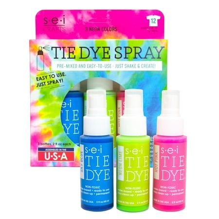 Sei Neon Tie Dye Kit, Craft and Fabric Spray, 3 Colors