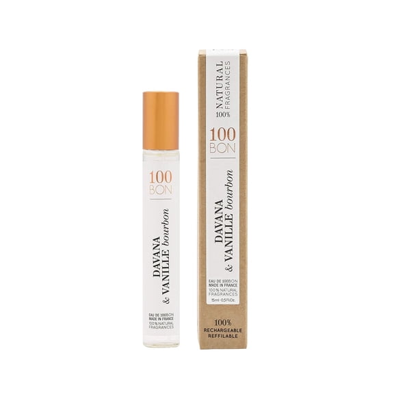 100BON Davana & Vanille Bourbon Eau de Parfum – 0.5 fl oz – Warm Vanilla & Floral Fragrance for Women & Men – Mandarin, Rose & Cedar – Vegan, Made in France