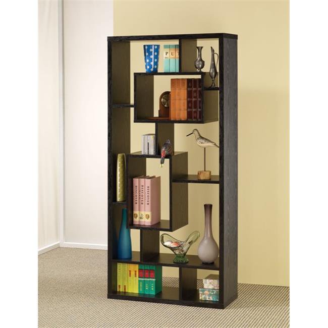 Coaster 800262 Asymmetrical Cube Black Bookcase with Shelves Walmart