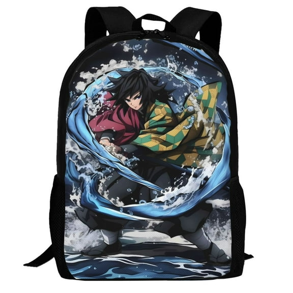 Demon Slayer Giyu Tomioka Backpack,3d Print Laptop Backpack Lightweight Casual Daypack Bookbag Multi-Function Travel Backpack 16.5 In
