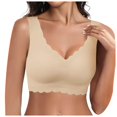 thumbnail image 2 of HOWPAY Full Coverage Bras for Women Push up Wireless No Underwire Supportive Stretch Sports Pullover Bralettes Comfortable Soft T-Shirt Bra Beige L, 2 of 3
